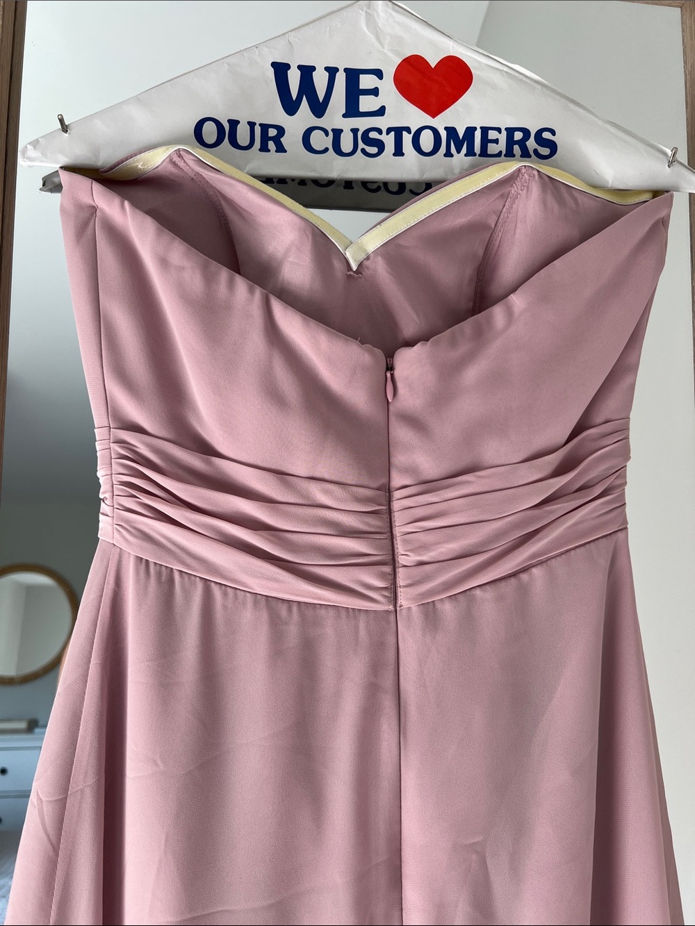 Dusty pink strapless maxi bridesmaid dress - Picture 3 of 7
